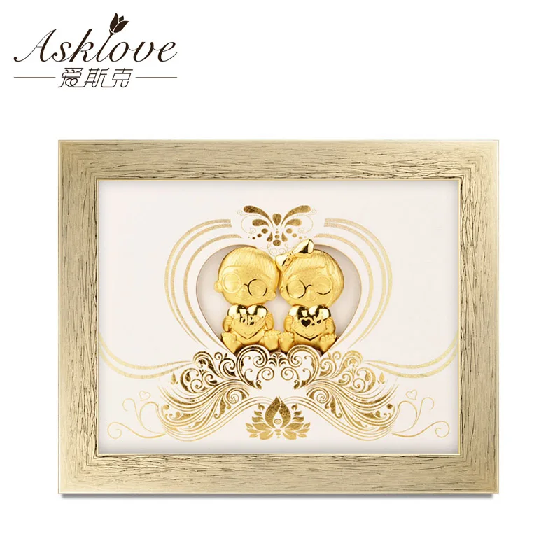 Asklove 3D постер с золотой фольгой настенные художественные фотографии Свадебный