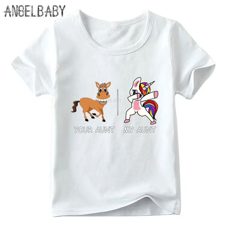 Детская футболка с принтом Ваша тетя лошадь моя Единорог летняя для маленьких