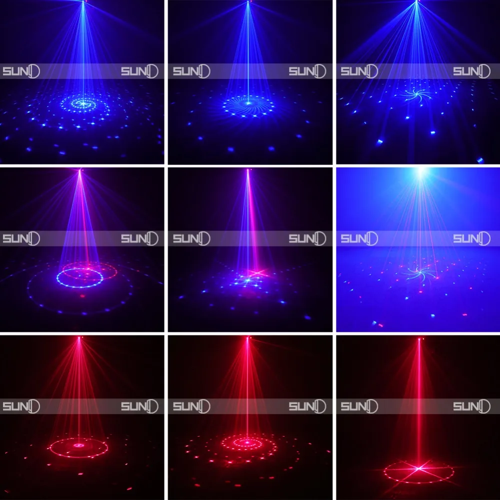 SUNY 12 RB Patterns Laser Light Blue LED Stage Sound Activated Gobo Projector Show for Club Bar DJ Disco Home Party(Z12RB) | Лампы и
