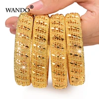 wando 4pcslot ethiopiannigeria dubai gold color inverted mold wide bangles for ethiopian women wedding banglesbracelets b154