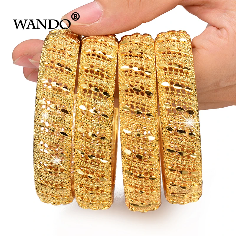 WANDO 4 шт./лот Эфиопский/Нигерия Дубай золотой цвет перевернутая форма широкие