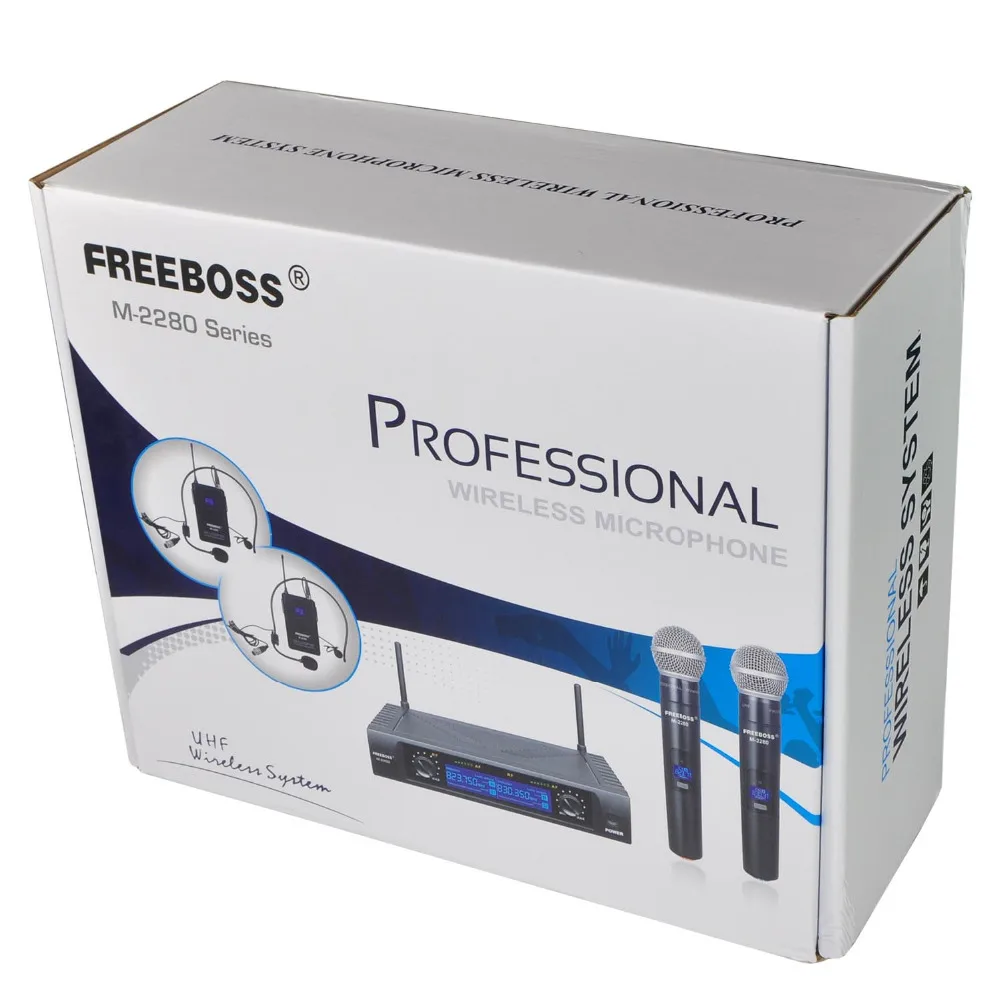 Freeboss телефон с радиусом действия 50 м 2 канальная портативная микрофонная система