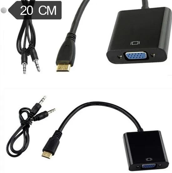Мини HDMI штекер для VGA гнездо видео адаптер кабель с аудио 0 2 м | Компьютеры и офис