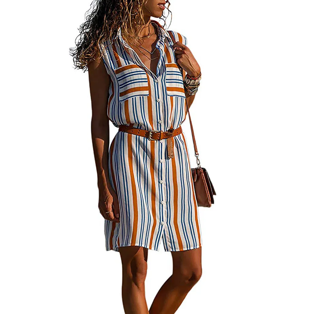 Для женщин модное нарядное платье без рукавов с v образным вырезом на пуговицах