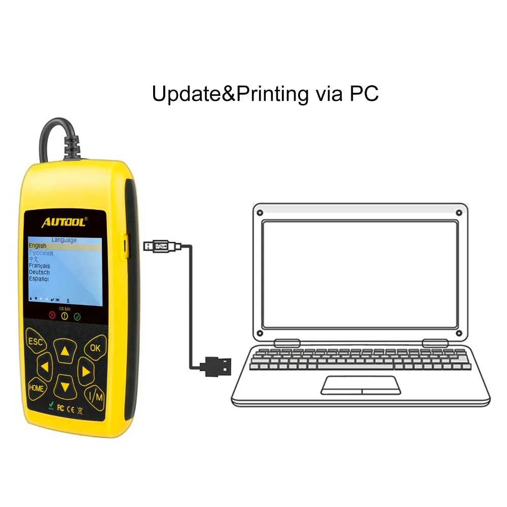 AUTOOL CS520 OBD2 EOBD (система бортовой диагностики CAN BUS считыватель кода данных в режиме
