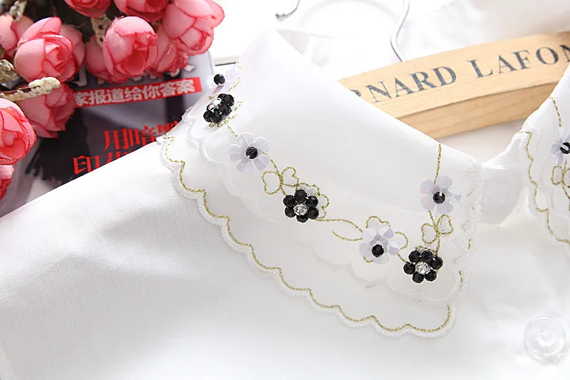 2017 черный цветок кружева ложные съемные Ложные Воротник Одежда аксессуары