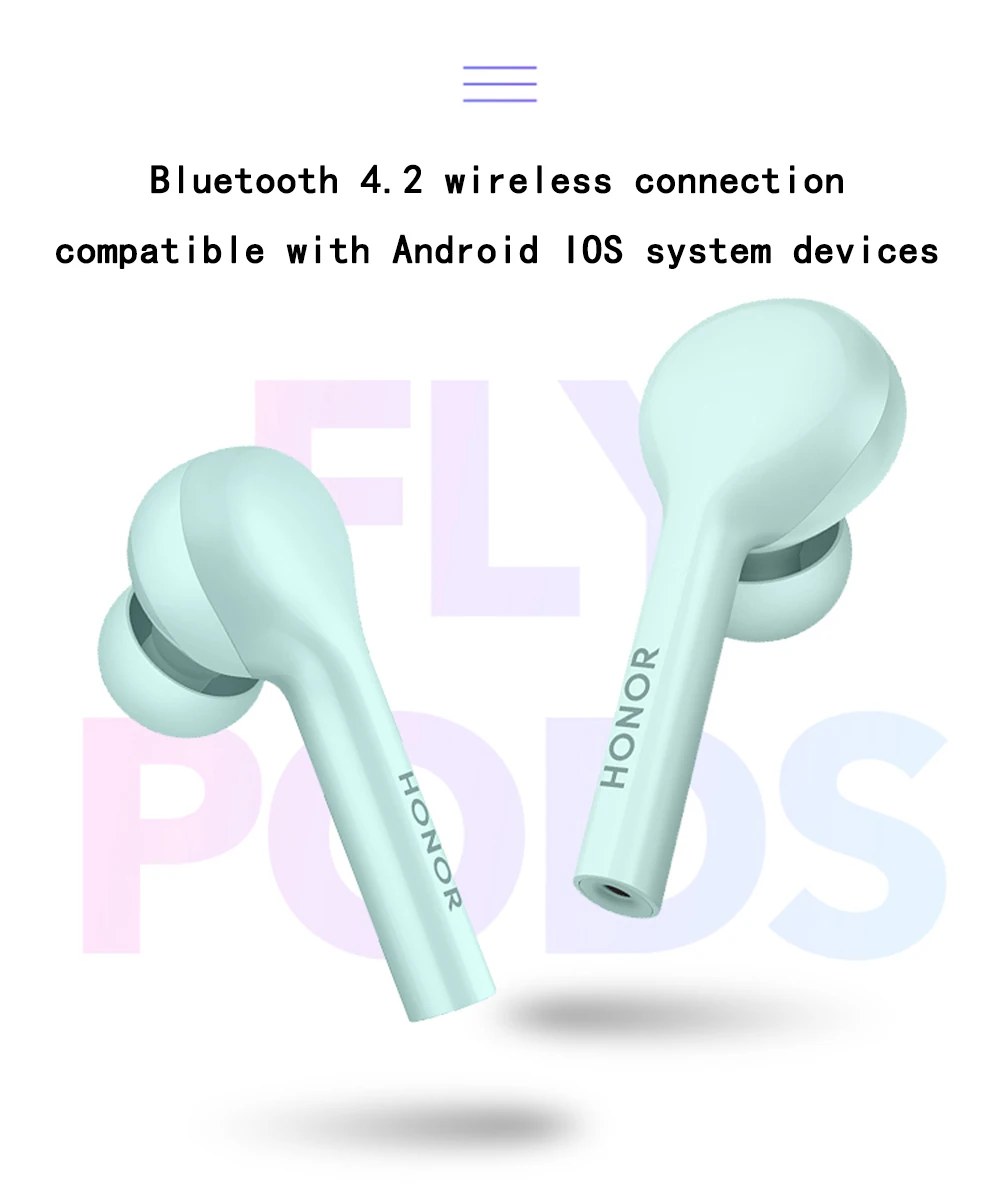 Новинка, huawei Honor Flypods, Молодежные наушники, Bluetooth, беспроводная связь с микрофоном, водонепроницаемая гарнитура, стерео звук для Android iOS