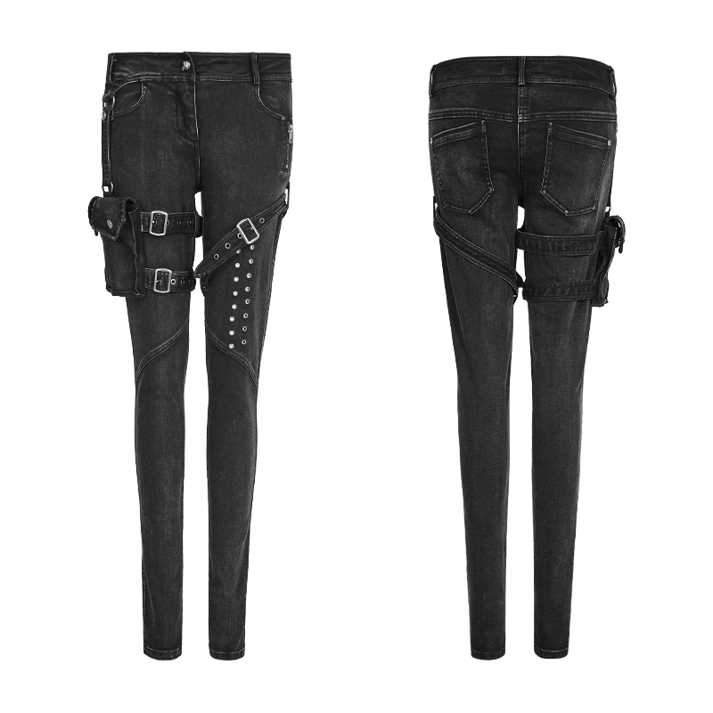 Женские узкие джинсовые брюки в стиле панк рейва|skinny pants|pants pantsblack skinny pants |