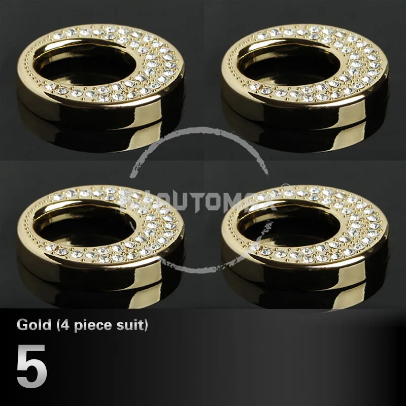 5.Golden KJAUTOMAX для Mercedes Benze B200 B180 B260 с украшением в виде кристаллов украшения стайлинга автомобилей Кондиционер кольцо выхода дверной болт крышки логотип рама - Название цвета: 5.Golden