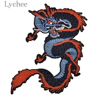 lychee chinese dragon embroidered patches creative red blue applique handmade diy clothes sewing supplies accessories