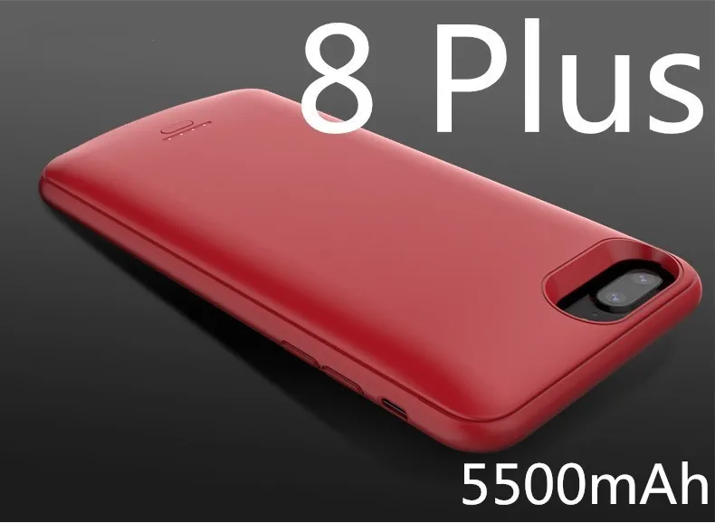 Red 8 plus 5500 мА/ч чехол для зарядного устройства для iPhone 6, 7, 8, 6s plus, 8 plus, чехол для аккумулятора, внешний аккумулятор, зарядка, капа, ультра тонкий внешний чехол - Цвет: Red 8 plus