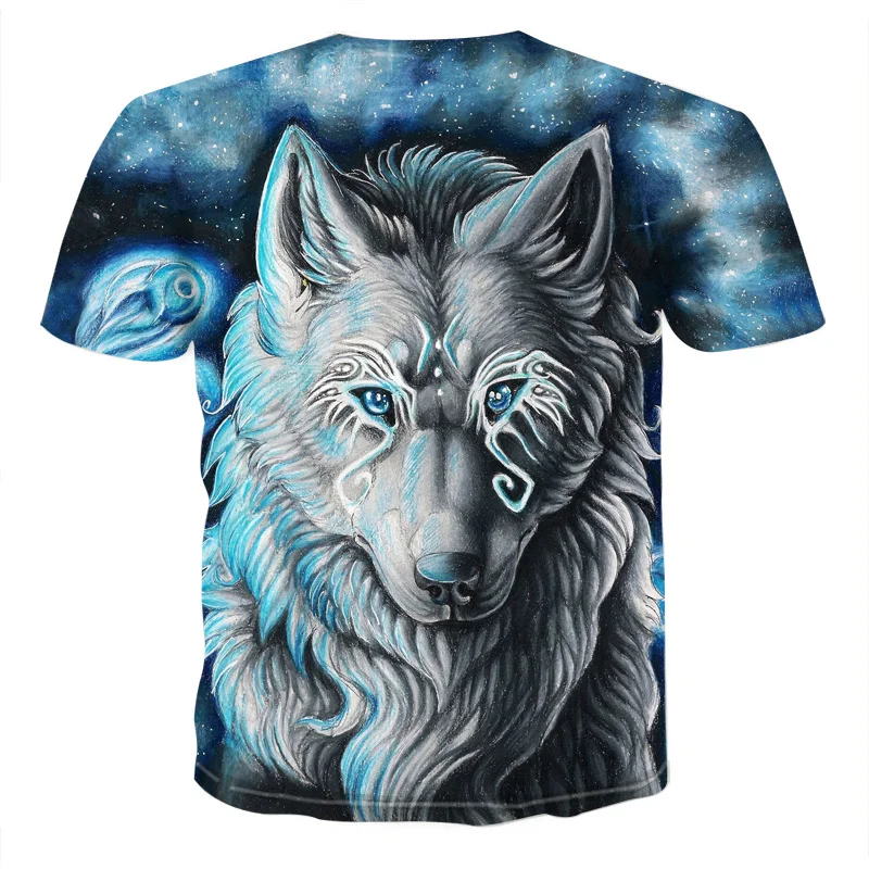 2019 Newest Wolf 3D Print Animal Cool Funny T-Shirt Men Short Sleeve Summer Tops Tee Shirt T Male Fashion tshirt 6XL | Мужская одежда