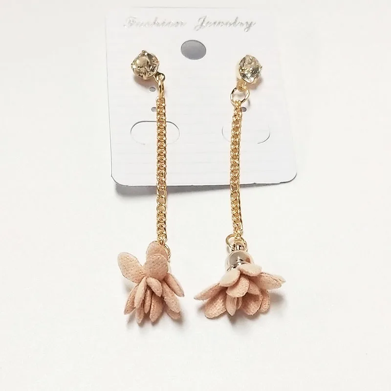 LELX Новая модная цепочка цветок кулон красочные серьги для женщин ювелирные