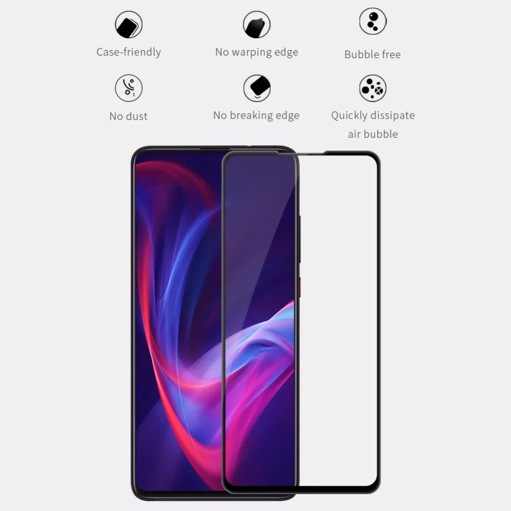 Защитное стекло Arc Curve с полным покрытием для Xiaomi Mi 9T Pro NILLKIN Amazing XD CP+ MAX, противоударное стекло