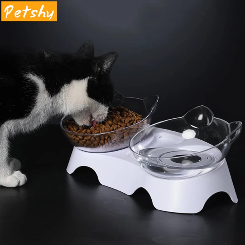 Регулируемая раковина для кошек Petshy Диспенсер воды с двумя портами собак миска