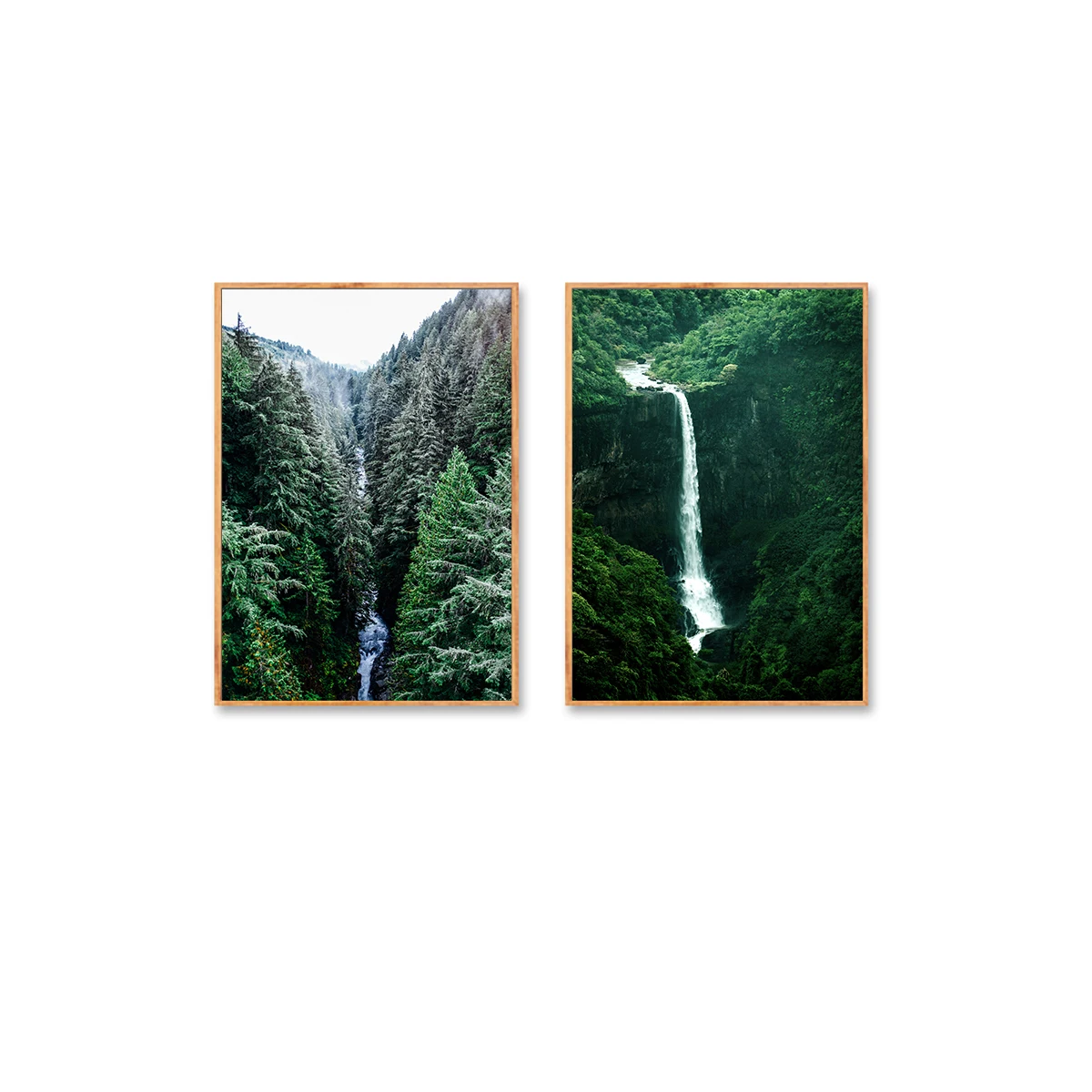 Waterfall Spectacular Green Forest Canvas Painting Art Print Poster Picture Wall Bedroom Living Room Home Decor | Дом и сад