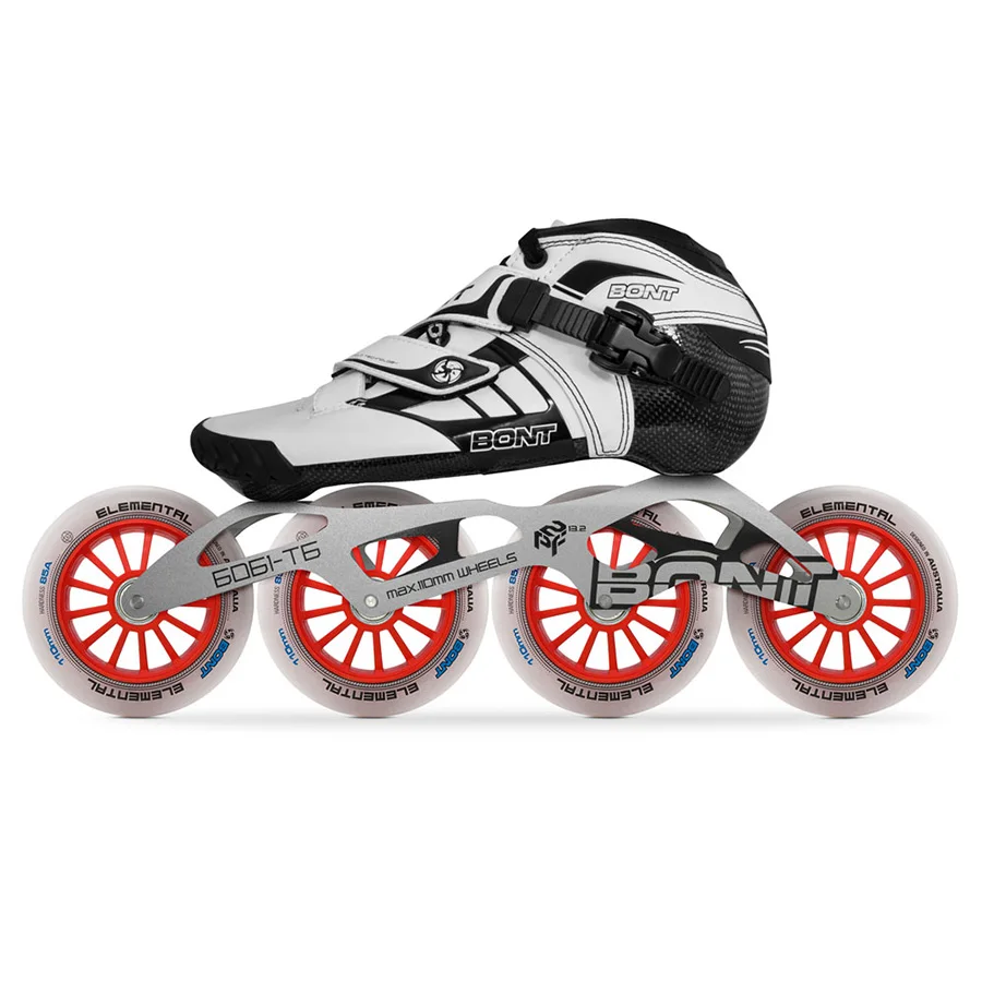 Оригинальные Bont Z 2PT Скорость роликов Heatmoldable CarbonFiber 4*90/100/110 мм 6061 рамки элементарной колеса скейт роликовых