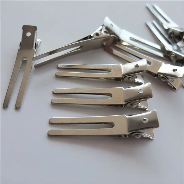 Double Prong clips 100 шт. заколки для волос Аллигатор клип выстроились французские ЗАКОЛКИ ОСНАСТКИ зажимы Сделай Сам крафт волос Лук Поставки аксессуары для волос - Цвет: Double Prong clips