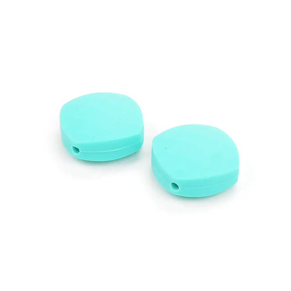 turquoise LOFCA Силиконовые бусы для прорезывания зубов квадрат 10 шт. квадратный жевательный детский Прорезыватель Кулоны Оптом ювелирные изделия DIY ожерелье соска клип - Цвет: turquoise