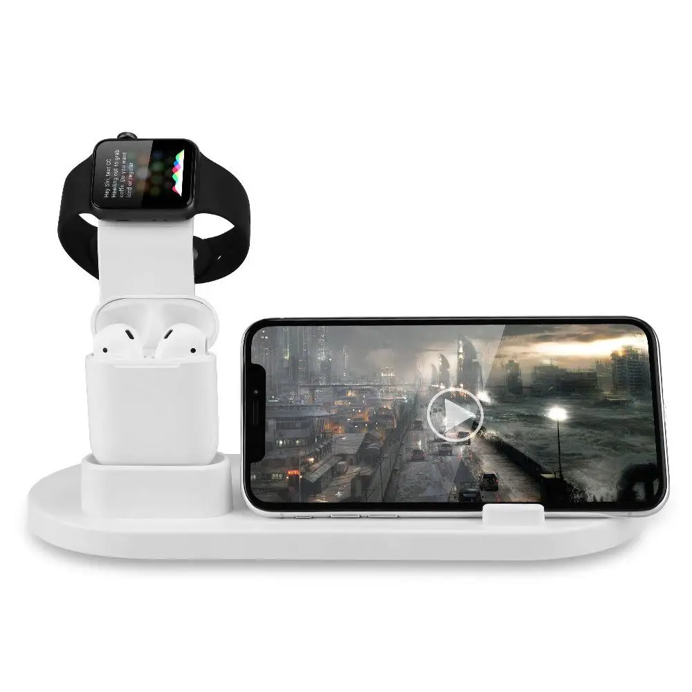 Yiwa 3 в 1 зарядная док-станция держатель для iPhone Samsung подставка станция Apple Watch Airpods