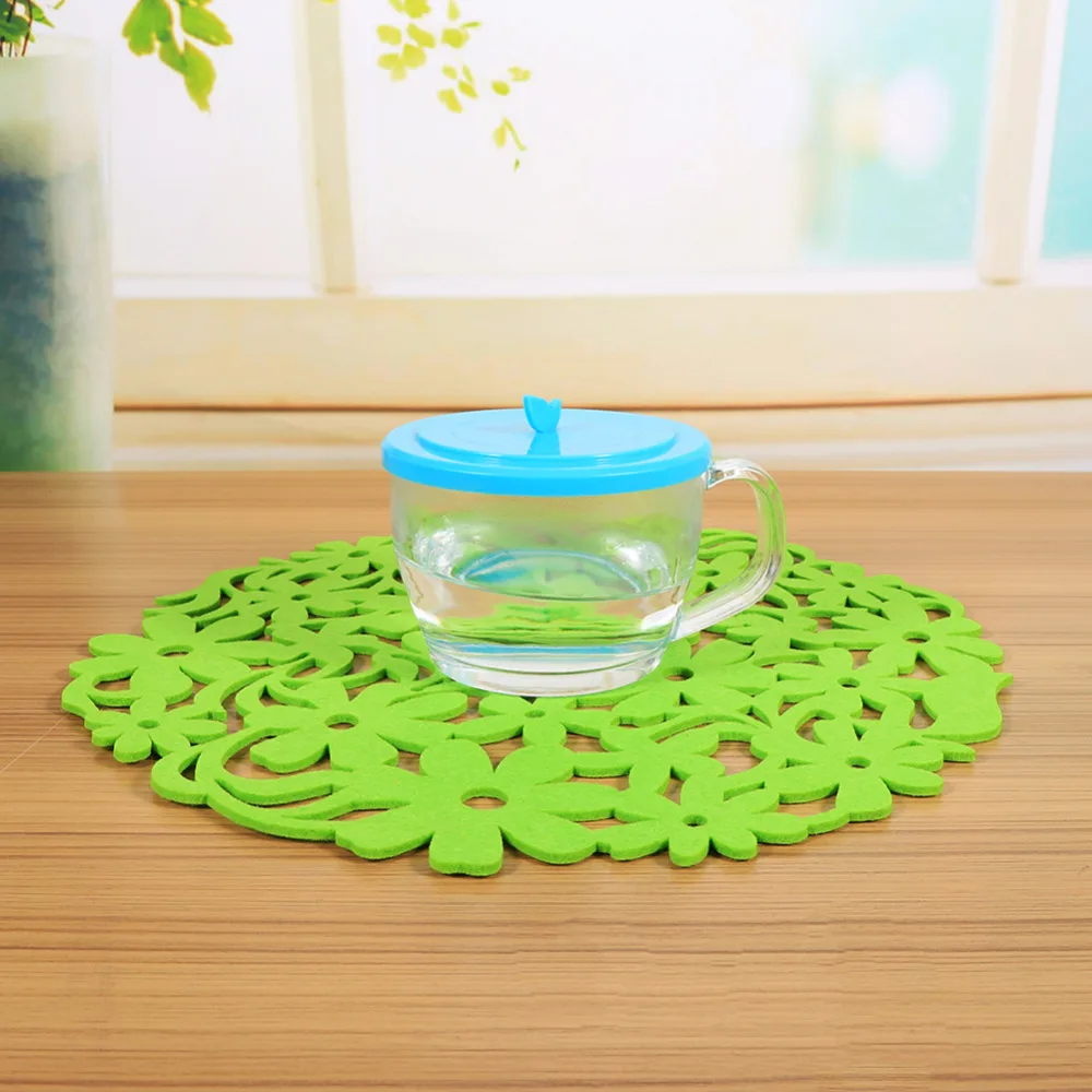 4 шт./компл. полый кружевной коврик для стола круглая Силиконовая Термостойкая