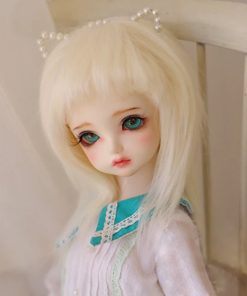 Парик из меха BJD парик бежевого длинные прямые волосы для 1/3 1/4 1/6 1/8 1/12 DD SD MDD MSD YOSD |