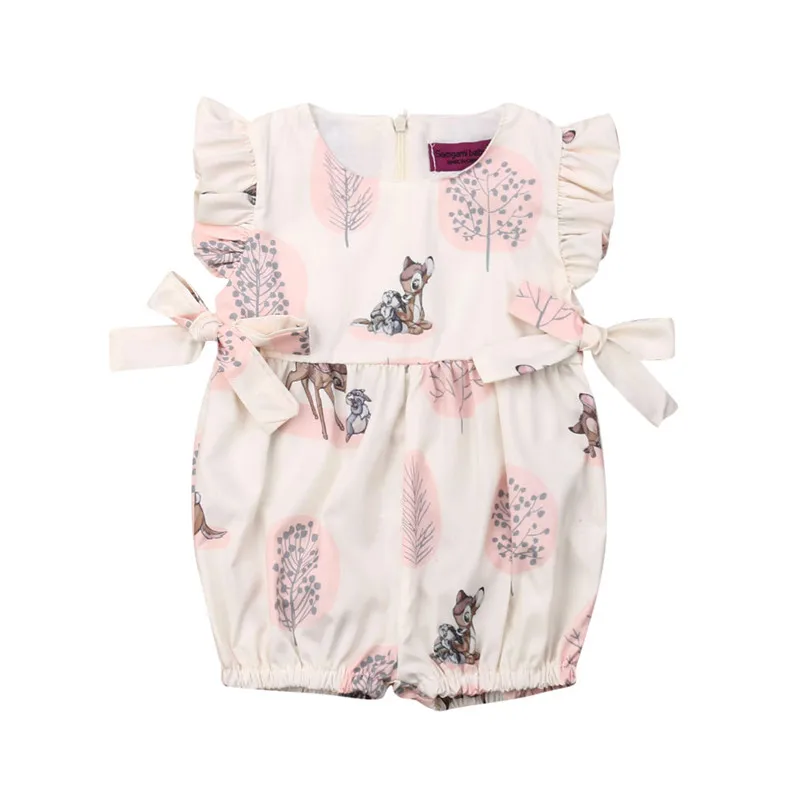 PUDCOCO Newest 2020 Fashion Sweet Newborn Baby Girl Deer Romper Cotton Summer Kids Jumpsuit Clothes Casual Girls Outfits 0-24M | Детская