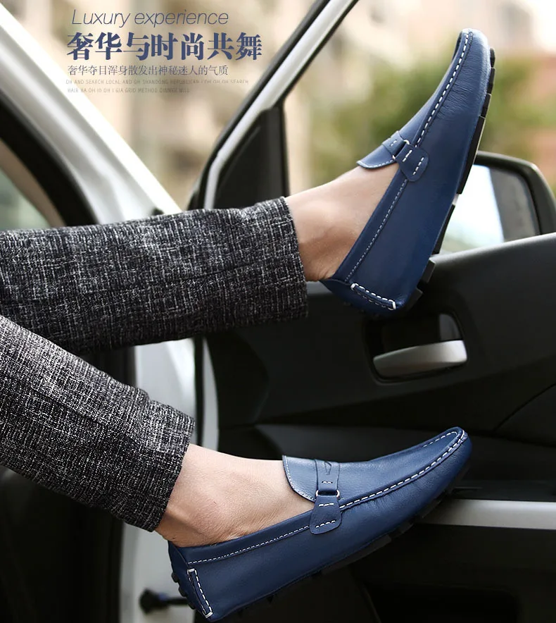Men Flats 2017 New Best Quality Genuine Leather Casual Shoes Soft Penny Loafers Comfortable Driving Boat Sapatos | Обувь