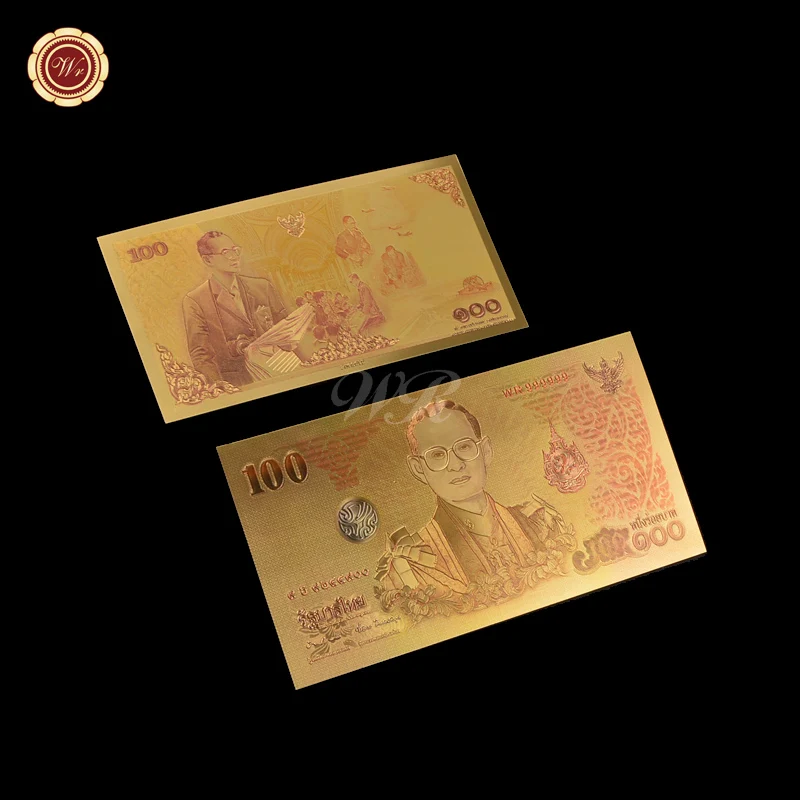 Золотая банкнота 2011 года Bhumibol Adulyadej Банкнота с позолоченным покрытием 100 БАТОВ