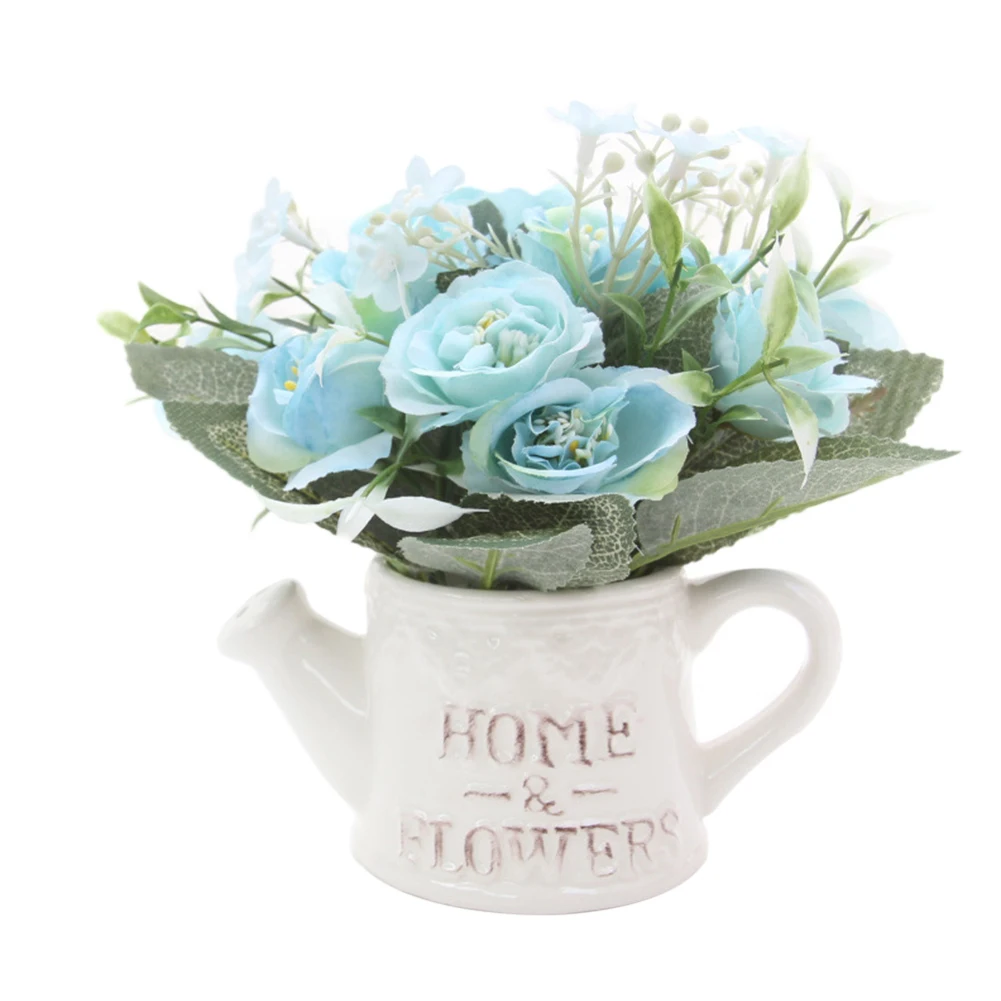 1Pc Artificial Flower Watering Pot Shape Bonsai Home Office Desktop Party Decoration | Дом и сад