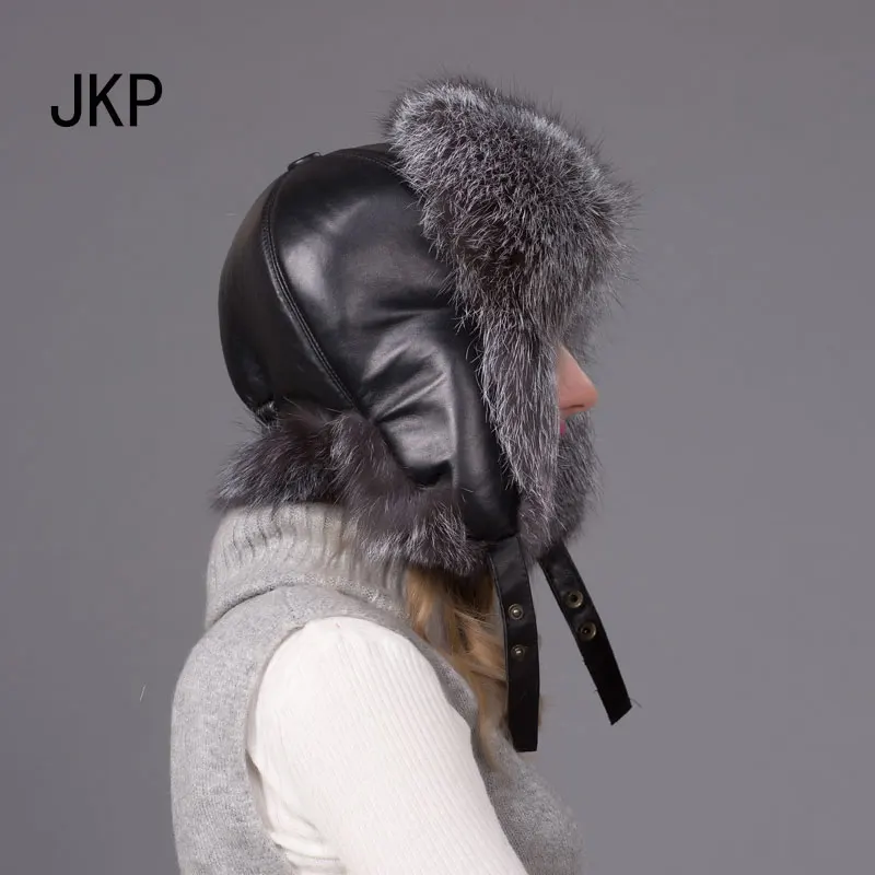 JKP 2018 новый популярный товар модная зимняя шапка из лисьего меха с ушками для