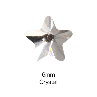 Crystal 6mm 50 шт. Стразы для ногтей 3D украшения для дизайна ногтей стеклянные украшения для ногтей очаровательные принадлежности плоская задняя часть в форме звезды блестящее Стекло Камни - Цвет: Crystal 6mm
