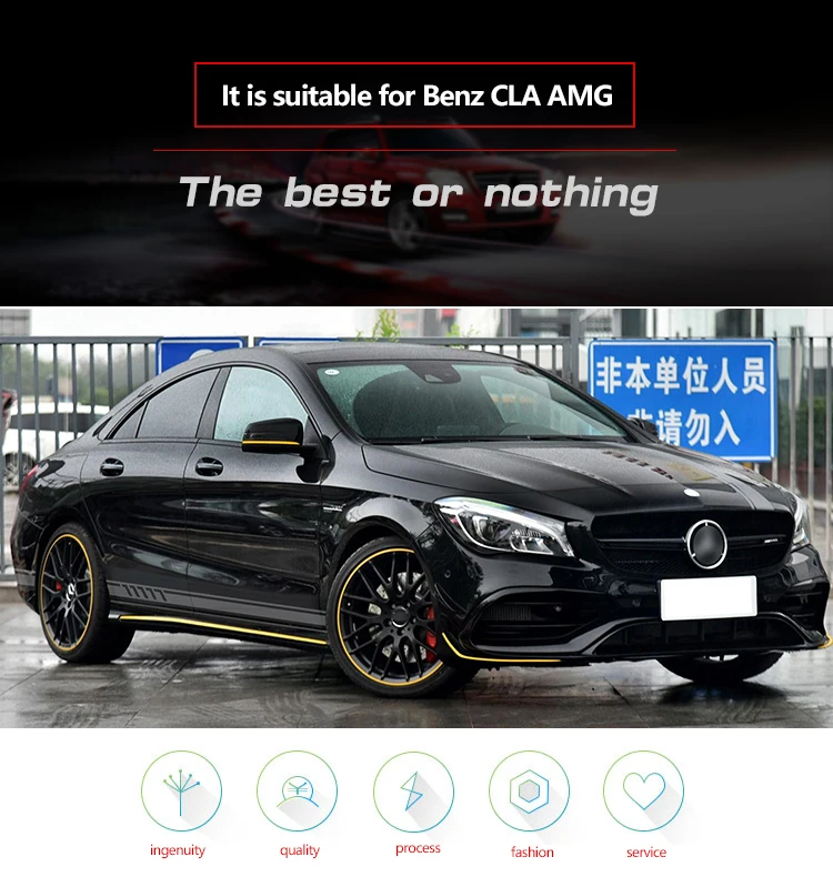Издание 1 полоса на крыше капот боковые полосы стикеры наклейки для Mercedes Benz W117 C117 X117 CLA45 AMG 5D углеродного волокна/серебро