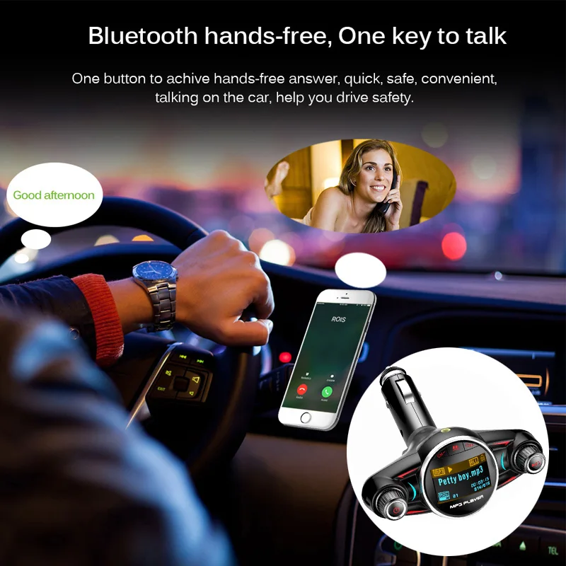 Мини mp3 плеер JINSERTA BT4.0 с FM передатчиком светодиодный экран гарнитура TF карта USB