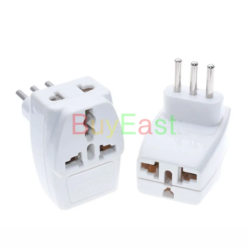 Lot 5 Italian Uruguay Travel Plug Adapter Type L 3 Way Multi Port Outlet Convert GE/US/AU/UK/EU World AC100~250V 10A White | Обустройство