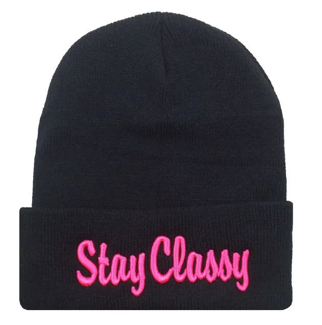 2014 New &quotSTAY CLASSY&quot Beanie Knitted Hat For Women Men Hip hop Cap Winter Free Shipping|cap case|capcaps and t shirts |