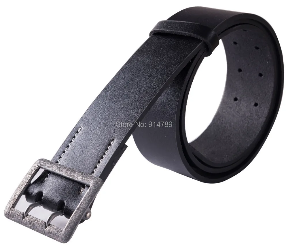 Немецкий офицер Второй мировой войны черный ремень с двумя зажимами размер XL 42 47