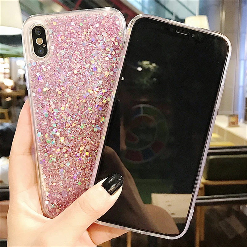 ELETEIL блеск Чехол для iPhone X XR 8 7 6 6s плюс XS силиконовый Вернуться ТПУ чехлы мобильных