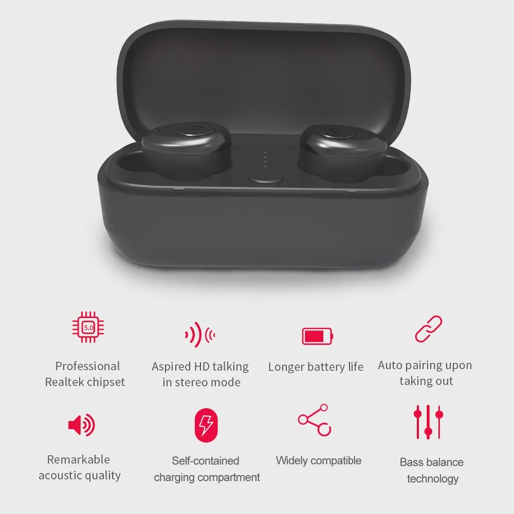 Bluetooth 5 0 наушники TWS Беспроводная Erabus HD Hi Fi стерео Спортивная гарнитура с зарядным