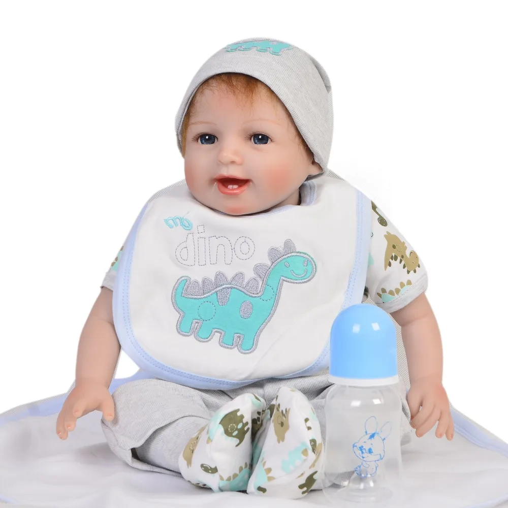 NPK 55 см реалистичные детские куклы новорожденные силиконовые Reborn Baby Boy для