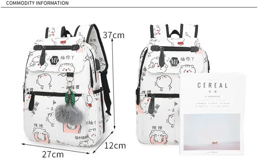 Женская Холщовая Сумка 3 комплекта для девочек милый рюкзак сумка через плечо kiple