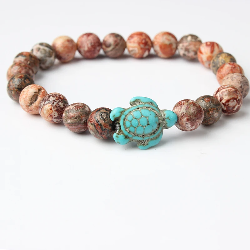 LanLi 8 мм модные ювелирные изделия Многоцветный натуральный камень браслет серии