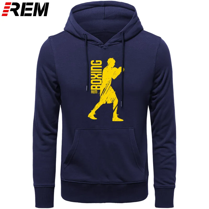 NAVY YELLOW Высокое Качество Забавные толстовки мужские лучшие Boxinger толстовки Рокки с длинным рукавом для взрослых топы толстовки, свитшоты - Цвет: NAVY YELLOW
