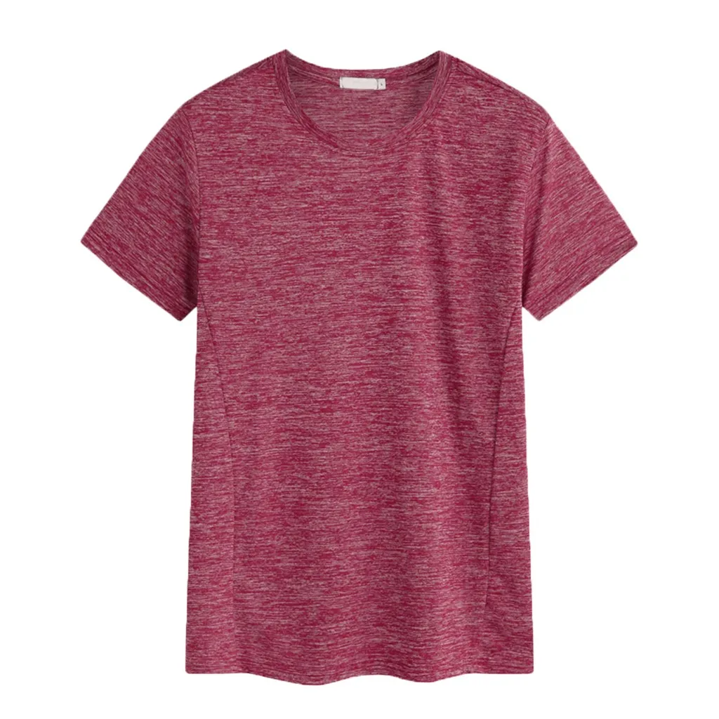 Chamsgend Men's Short Sleeve Sports T-Shirt Fitness Breathable Quick-drying Elastic Plus Size tshirt Running Casual T-shirt tops | Спорт и