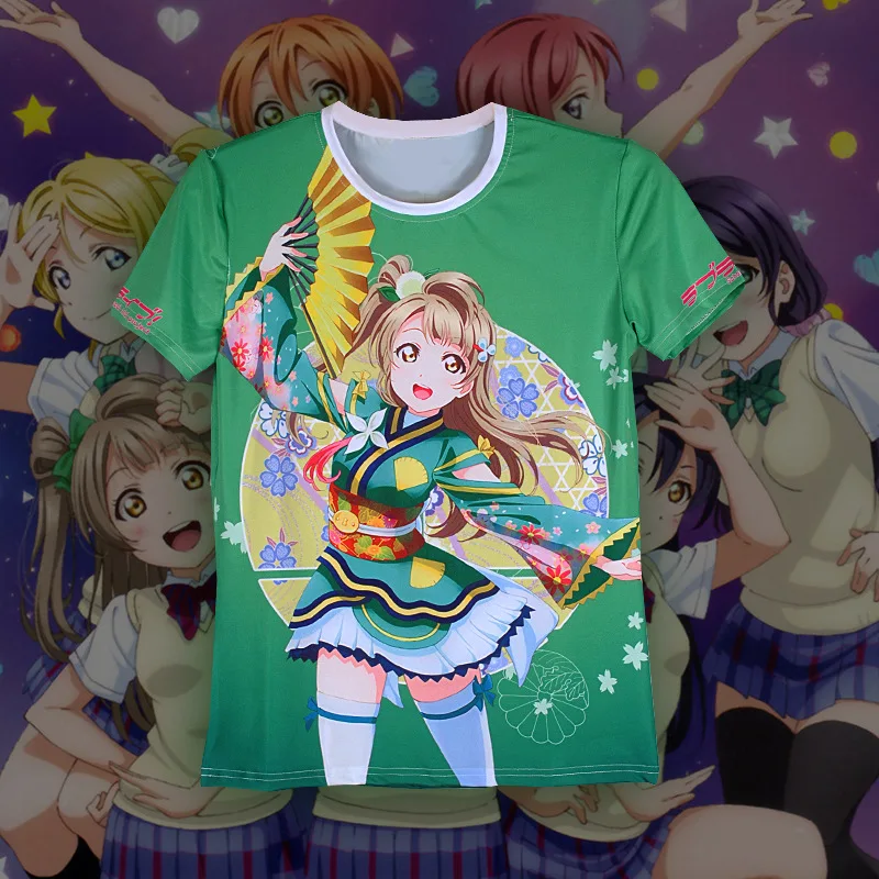 LoveLive! U's Aqours футболка костюм для косплея Love Live для мужчин и женщин Летняя футболка с короткими рукавами Повседневные футболки