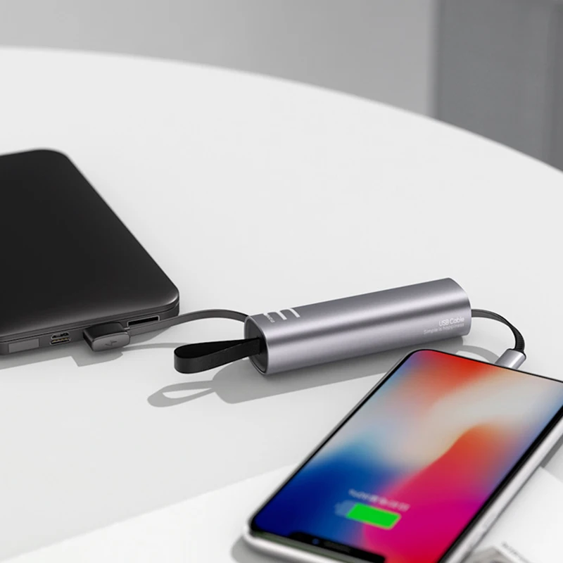 Портативный 3 в 1 зарядный кабель для телефона type C Micro USB iPhone samsung освещения iOS Android