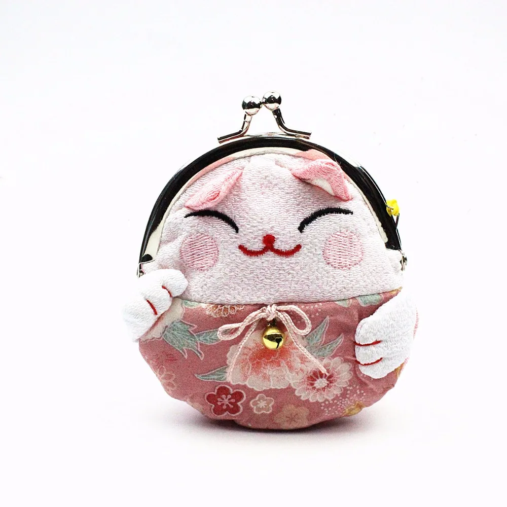 M298 мультфильм кошельки Lucky Cat 5 Стиль Цвет с застежкой в виде нуля; котика, который приносит вам богатство ручной вышивки мешок