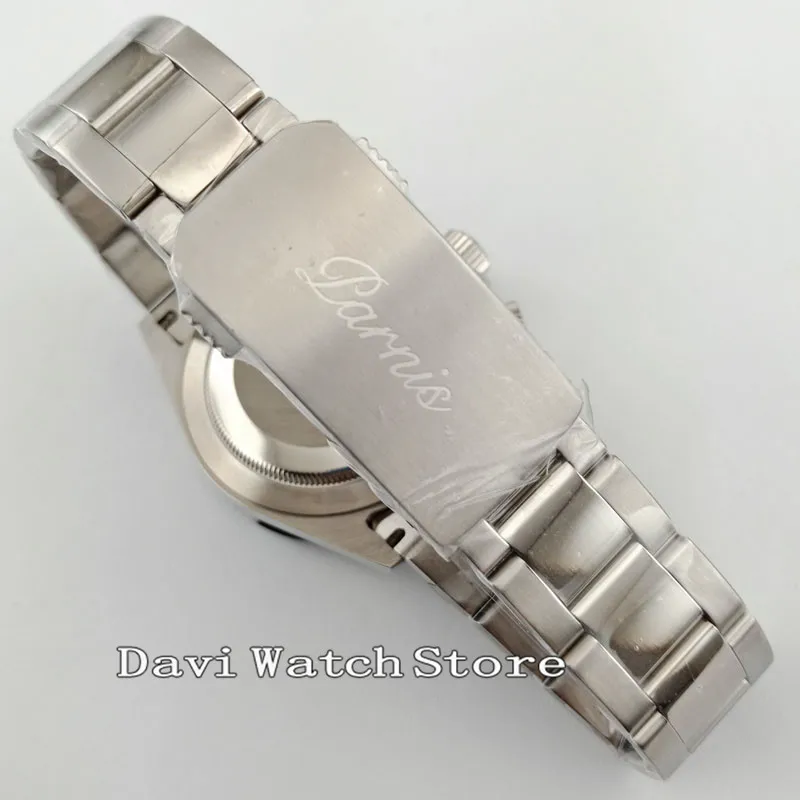 Кварцевые часы PARNIS с белым циферблатом из стекловолокна цельным секундомером 39