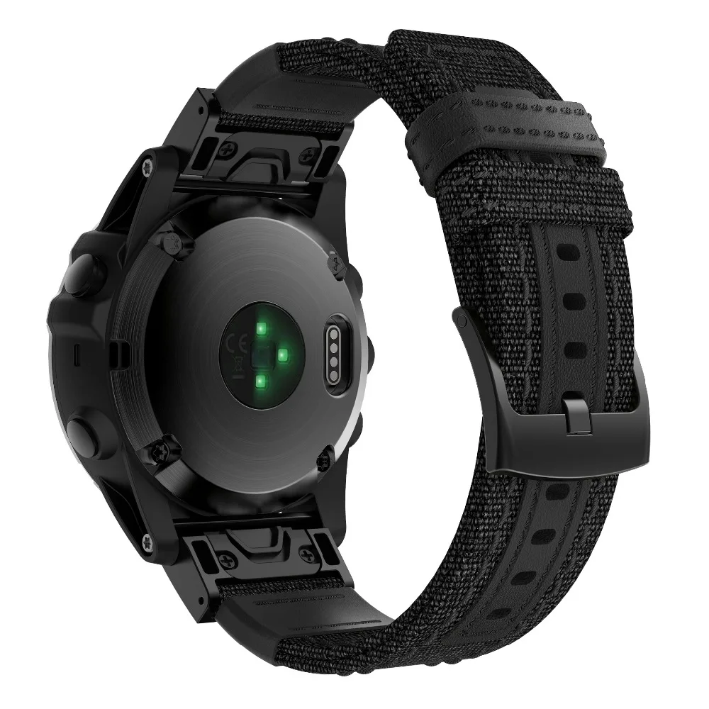 Легкий натовский Премиум нейлон + кожаный ремешок для Garmin Fenix 5X/5X Plus/3/3 HR часов