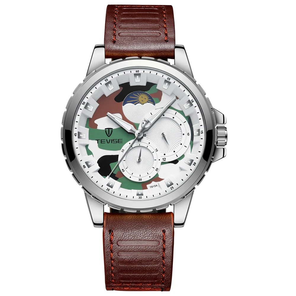 tevise silver white Топ бренд Tevise для мужчин Relogio автоматические механические часы армейские Модные Бизнес водонепроницаемые часы Relogio Masculino с коробкой - Цвет: tevise silver white
